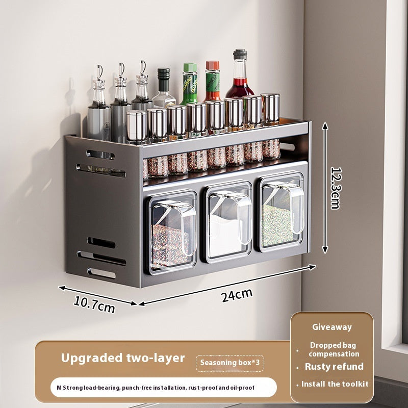 Wall-Mounted Multi-Functional Spice Rack (Punch-Free)