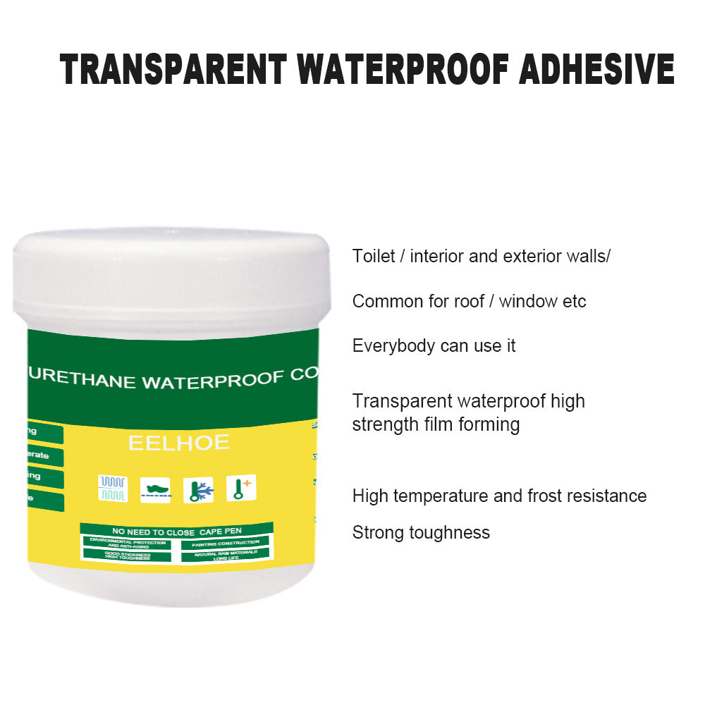 EELHOE Transparent Waterproof Glue with Brush – Exterior Wall, Bathroom, & Tile Sealant