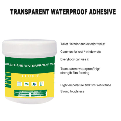 EELHOE Transparent Waterproof Glue with Brush – Exterior Wall, Bathroom, & Tile Sealant