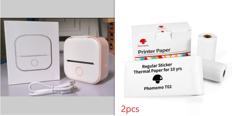 Phomemo T02 | Portable Mini Thermal Printer | Label, Photo, & Question Printing | Bluetooth-Compatible