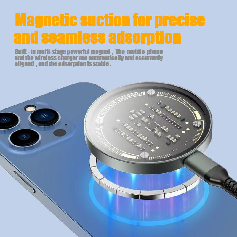 15W Magnetic Qi Wireless Fast Charger – Compatible with iPhone 12/13/14/15/16