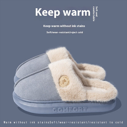 Women's Winter Plush Slippers - Warm, Fleece, Indoor, Thick-Soled