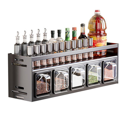 Wall-Mounted Multi-Functional Spice Rack (Punch-Free)