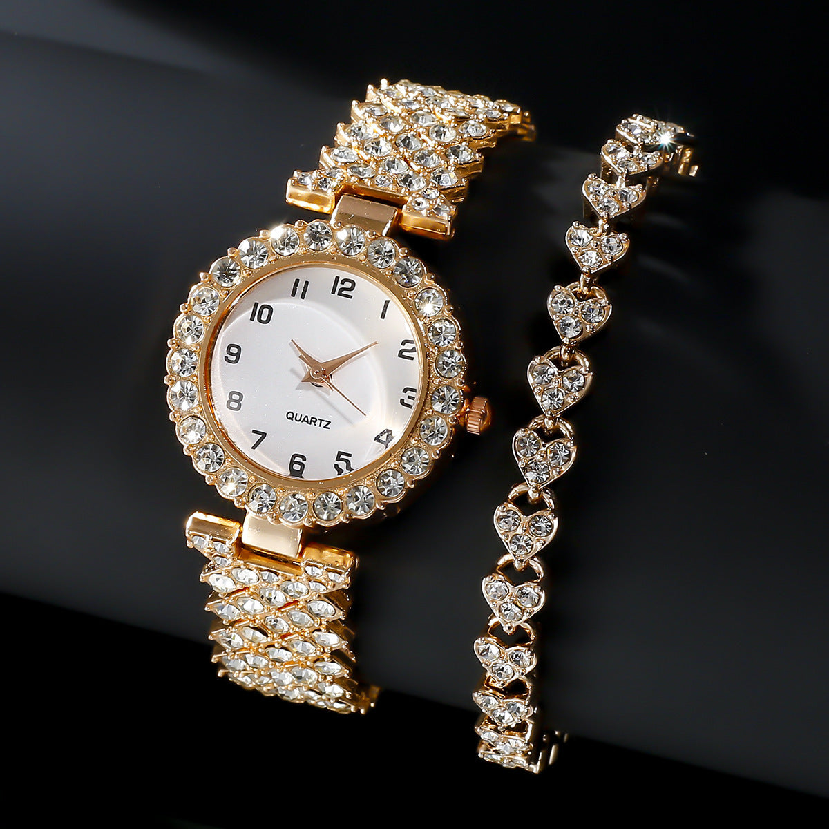 Luxury Women's Silver Watch & Bracelet Jewelry Set – Elegant Gift