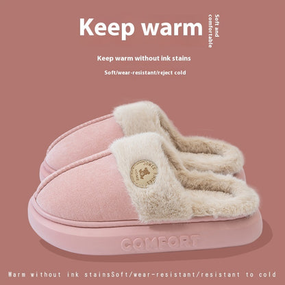 Women's Winter Plush Slippers - Warm, Fleece, Indoor, Thick-Soled