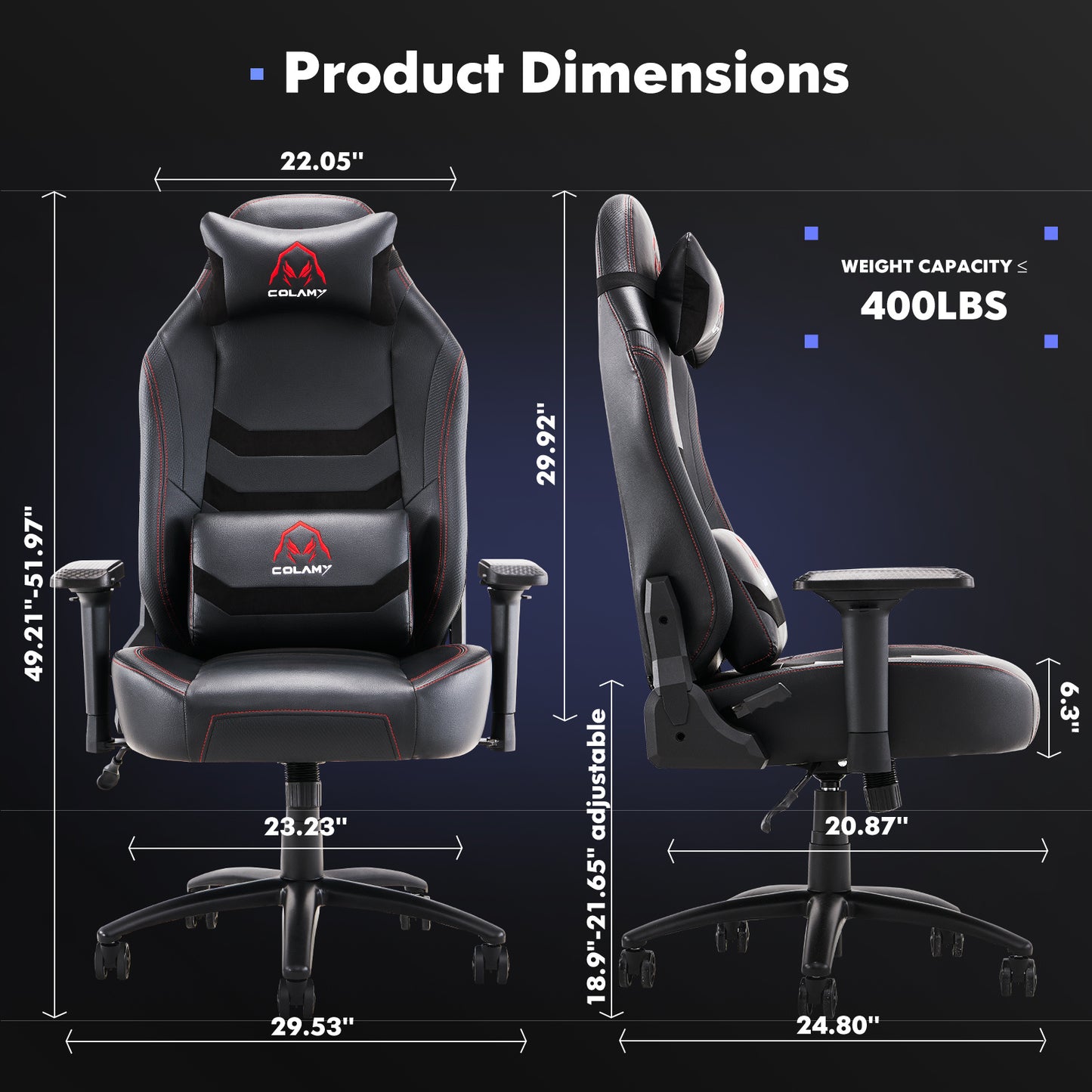 Colamy Ergonomic Gaming Chair – High-Back, Adjustable & Comfortable