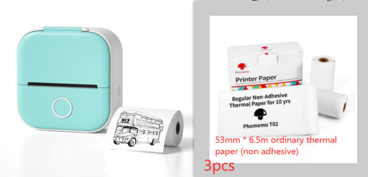 Phomemo T02 | Portable Mini Thermal Printer | Label, Photo, & Question Printing | Bluetooth-Compatible