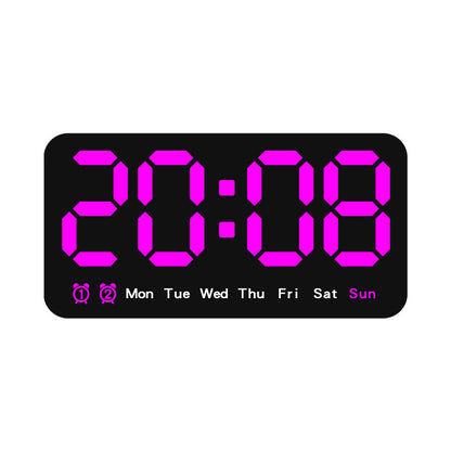 Multi-Function Large Screen Wall Clock with Temperature Display and Alarm